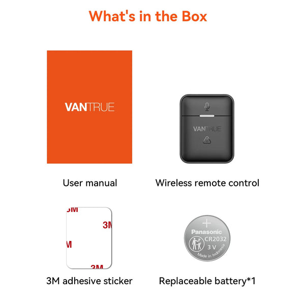 Vantrue BTO2 Wireless Bluetooth Remote Control | Box Contents