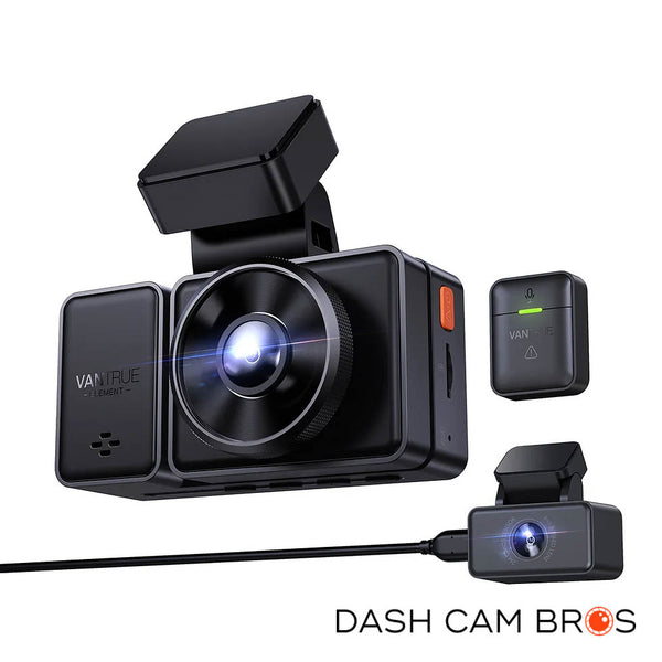 Vantrue Element 3 (E3) Compact 3-Channel Dash Cam for Front, Inside and Rear Recording