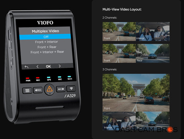 VIOFO A329S-3CH | 4K Front + 2K Rear + 2K Cabin Dash Cam w/ HDR & WiFi-6