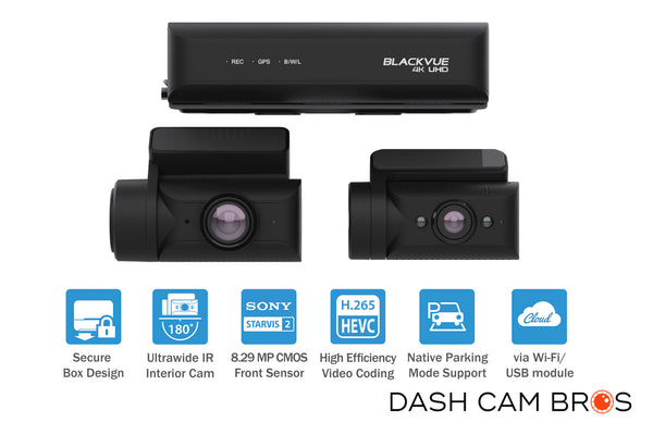 BlackVue DR970X-BOX-IR-PLUS Dash Cam | Secure Front + Interior Recording