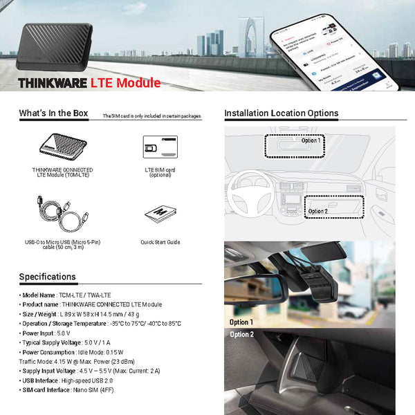 Thinkware TWA-LTE Module for Dash Cams | Box Contents