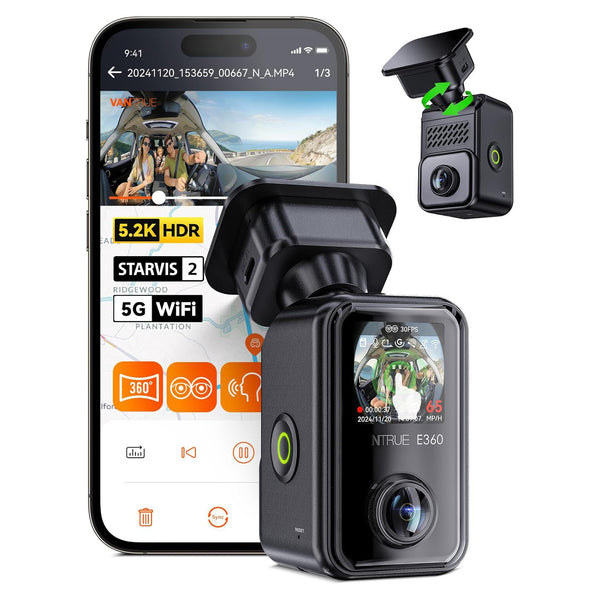 Vantrue E360 5.2K 360° Panoramic Dash Cam