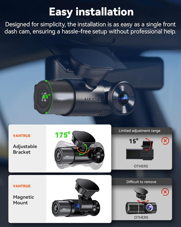Vantrue Nexus 2X (N2X) 2K Front + HD Interior Dash Cam