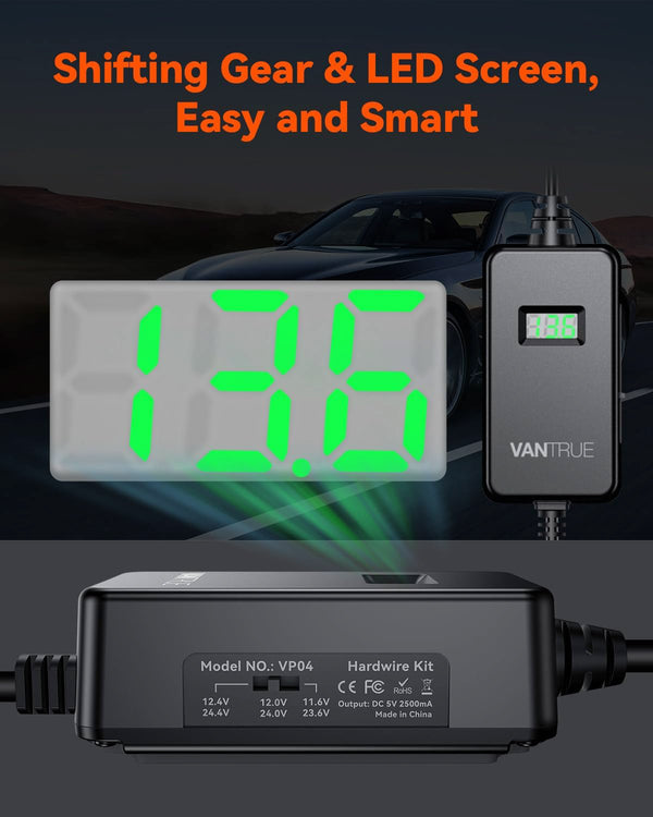 Vantrue OBD-II Direct-Hardwiring Kit | USB-C Dash Cam Parking Mode Cable