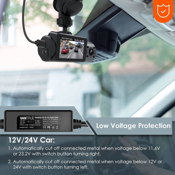 Vantrue USB-C Direct-Hardwiring Kit | Parking Mode Cable for Vantrue N4/N2S Dash Cam