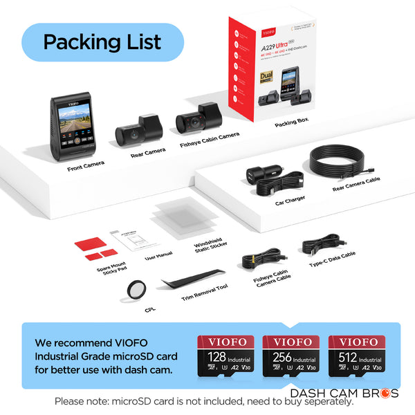 VIOFO A229 ULTRA 3CH | 4K+4K+HD 3CH Smart Waterproof Dash Cam