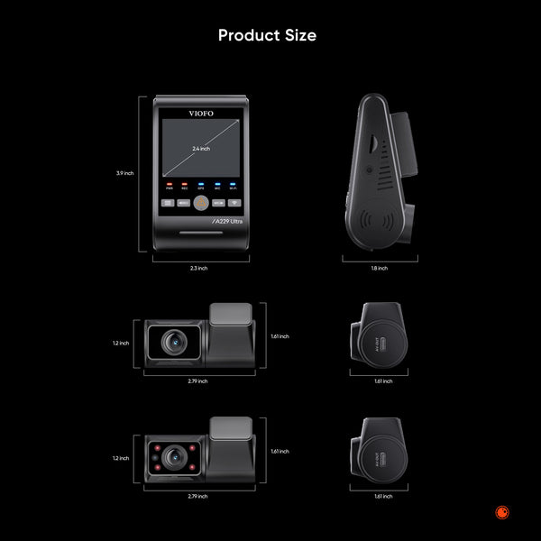 VIOFO A229 ULTRA 3CH | 4K+4K+HD 3CH Smart Waterproof Dash Cam