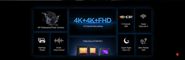 VIOFO A229 ULTRA-W 3CH | 4K+4K+HD 3CH Smart Waterproof Dash Cam