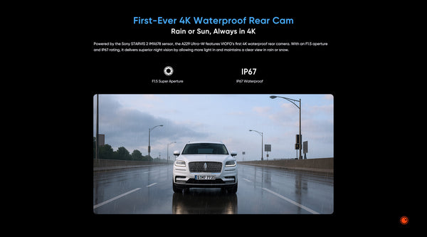 VIOFO A229 ULTRA-W 3CH | 4K+4K+HD 3CH Smart Waterproof Dash Cam