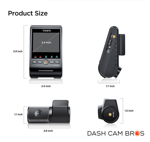 VIOFO A329S-2CH | 4K Front + 2K Rear Dash Cam w/ HDR & WiFi-6