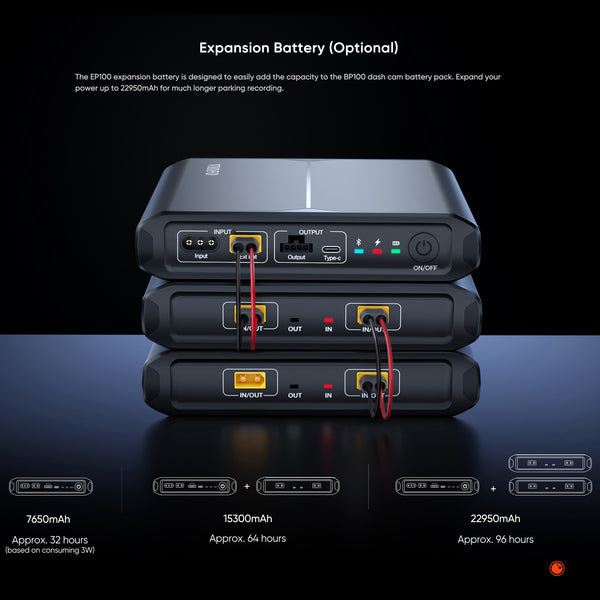 VIOFO BP100 Battery Pack | Connect Multiple EP100 Expansion Packs For Maximum Duration