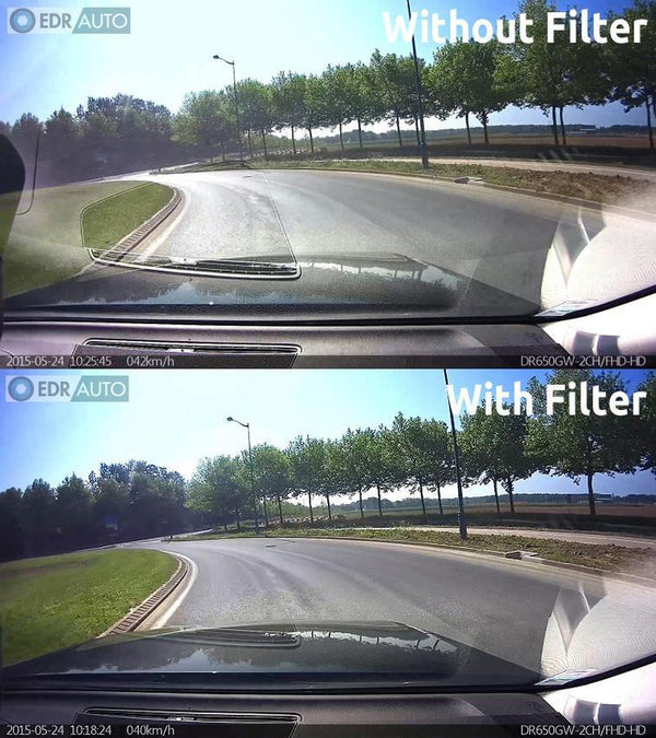 BlackVue DR430, DR450, DR470, DR490, DR590, DR590W and DR590 IR Front Camera Slip-On Polarizing Filter - Accessories - DashCam Bros - Dash Cam