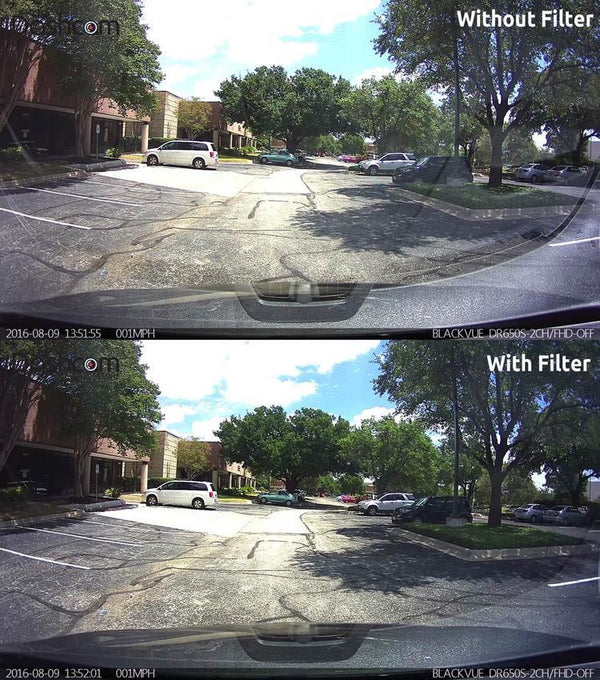 BlackVue DR430, DR450, DR470, DR490, DR590, DR590W and DR590 IR Front Camera Slip-On Polarizing Filter - Accessories - DashCam Bros - Dash Cam