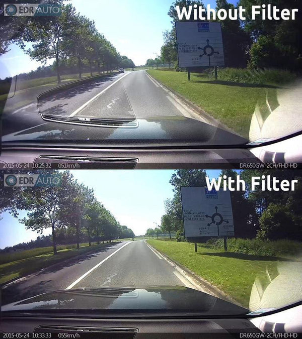 BlackVue DR430, DR450, DR470, DR490, DR590, DR590W and DR590 IR Front Camera Slip-On Polarizing Filter - Accessories - DashCam Bros - Dash Cam