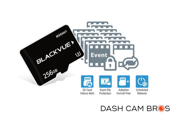 Includes a BlackVue OEM 32/64/128/256GB Memory Card | BlackVue DR750X-2CH-TRUCK-PLUS | DashCam Bros