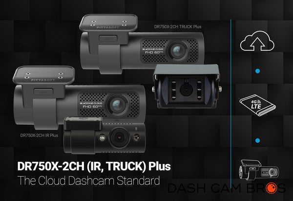 Cloud-Ready Dash Cam w/ Waterproof Exterior Rear Camera | BlackVue DR750X-2CH-TRUCK-PLUS | DashCam Bros