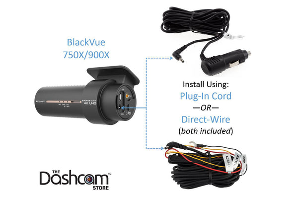 Includes Both Plug-In and Direct-Wire Power Cords | DR900X-2CH-IR-PLUS | DashCam Bros