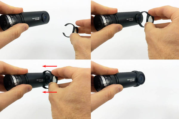 Filter Install Guide | BlackVue DR430, DR450, DR470, DR490, DR590, DR590W and DR590 IR Front Camera Slip-On Polarizing Filter