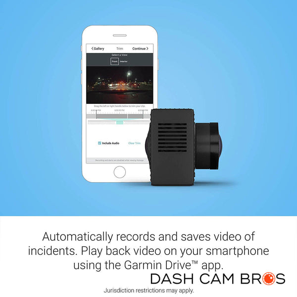 Garmin Drive™ App Automatically Records and Saves Video of Incidents |  Garmin Dash Cam Tandem | DashCam Bros