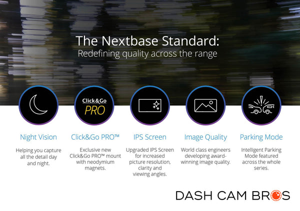 List Of Features | Nextbase 522GW 2K HD Touchscreen Dashcam | DashCam Bros