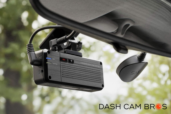 Interior View With Optional GPS Antenna | Thinkware F200 Pro Single Lens Front-Facing Dash Cam | DashCam Bros