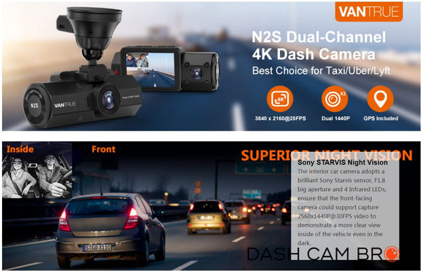 Superior Night Vision | Vantrue N2S Pro Dual 4K Dash Cam | DashCam Bros