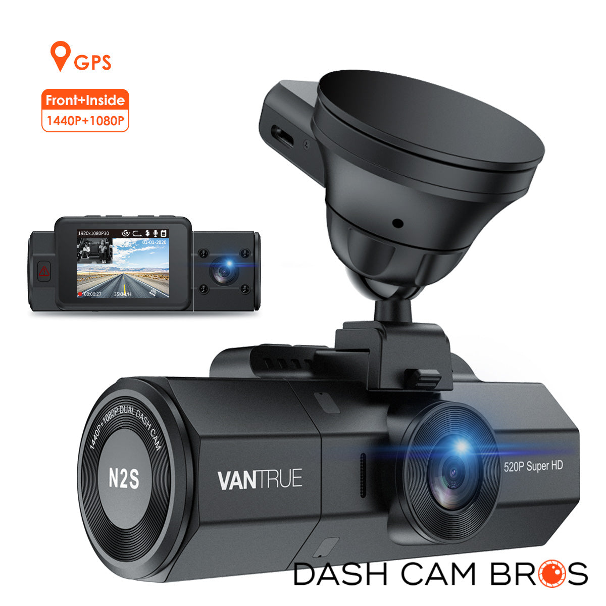V7 - 3/4G Dual Camera Dash Cam - Front and Cabin Car Dashboard Camera