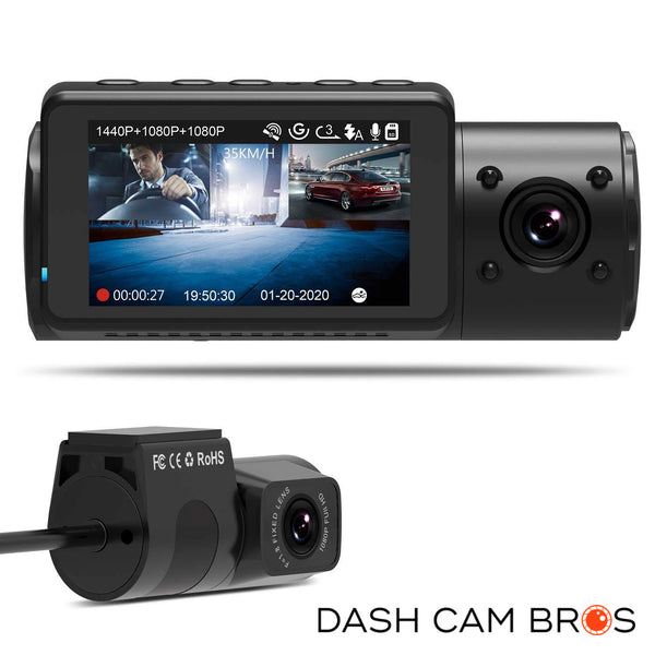 Front/Inside + Rear Camera Modules | Vantrue N4 3-Channel 2K Dash Camera | DashCam Bros