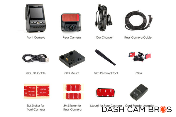 Box Contents | VIOFO A129 PRO Duo 4K Front and Rear Dual Lens Dash cam | DashCam Bros