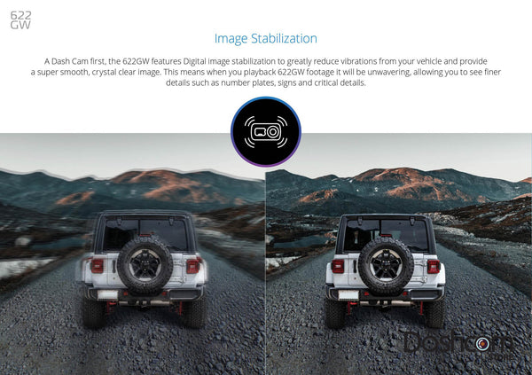 Built-In Image Stabilization  | Nextbase 622GW 4K Touchscreen Dashcam With Amazon Alexa | DashCam Bros