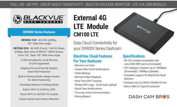 BlackVue LTE Module For DR770/DR970X Series With 4G SIM Card Inlcuded