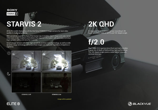 BlackVue ELITE 8 Front and Rear 2K QHD Dash Cam