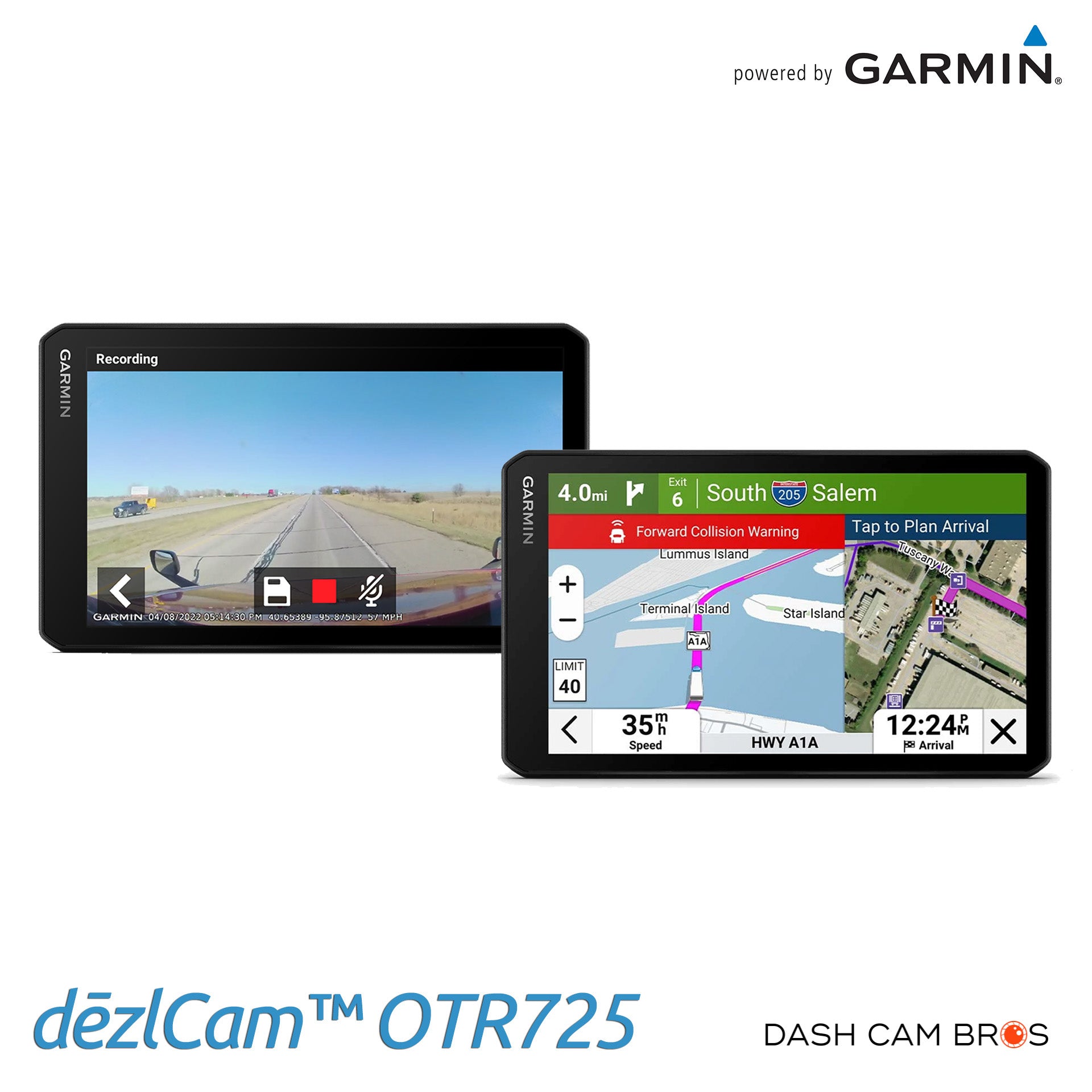 Garmin dēzlCam 725 | 7" GPS Truck Navigator with Built-in Front-Facing Dash Cam