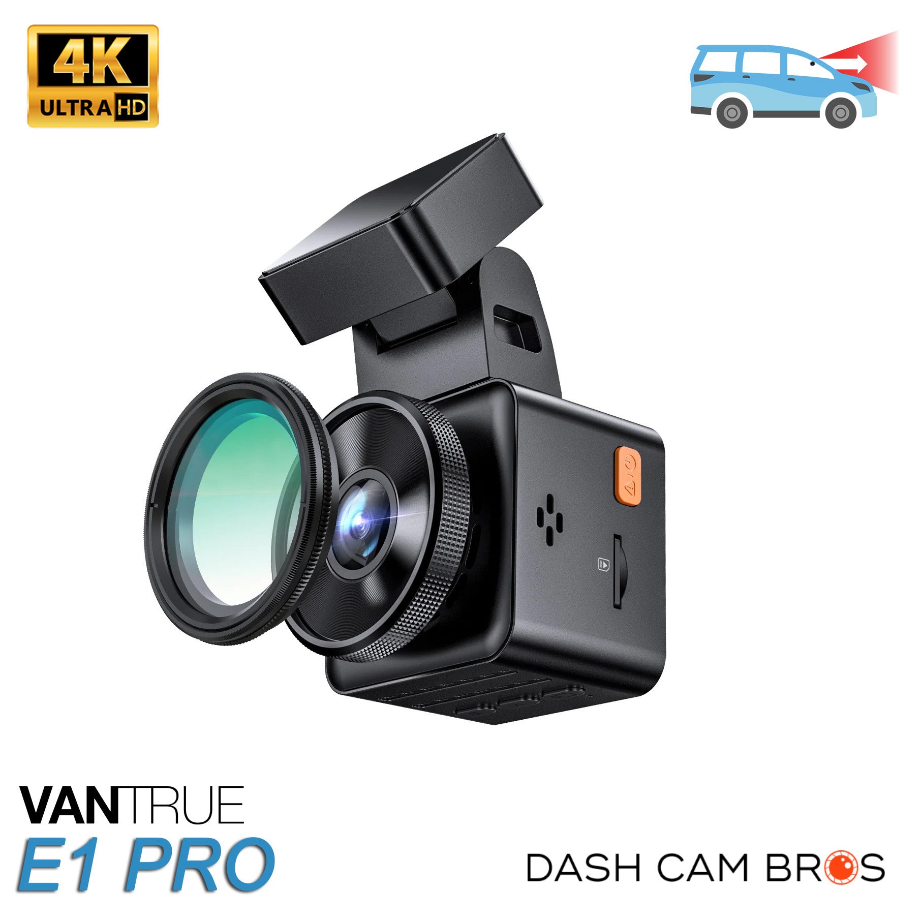 Vantrue Element 1 Pro (E1 Pro) Tiny 4K Dash Cam W/ Wi-FI & PlatePix