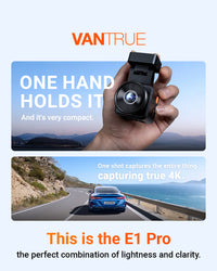 Vantrue Element 1 Pro (E1 Pro) Tiny 4K Dash Cam W/ Wi-FI & PlatePix - DashCam Bros