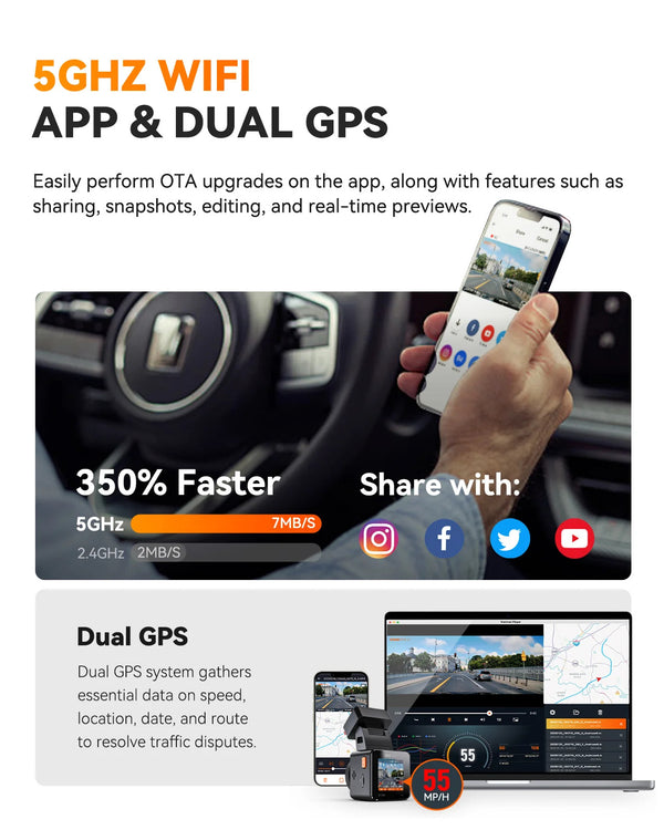 Vantrue Element 1 Pro (E1 Pro) Tiny 4K Dash Cam W/ Wi-FI & PlatePix