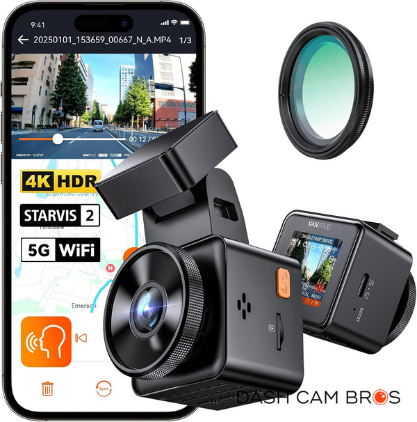 Vantrue Element 1 Pro (E1 Pro) Tiny 4K Dash Cam W/ Wi-FI & PlatePix