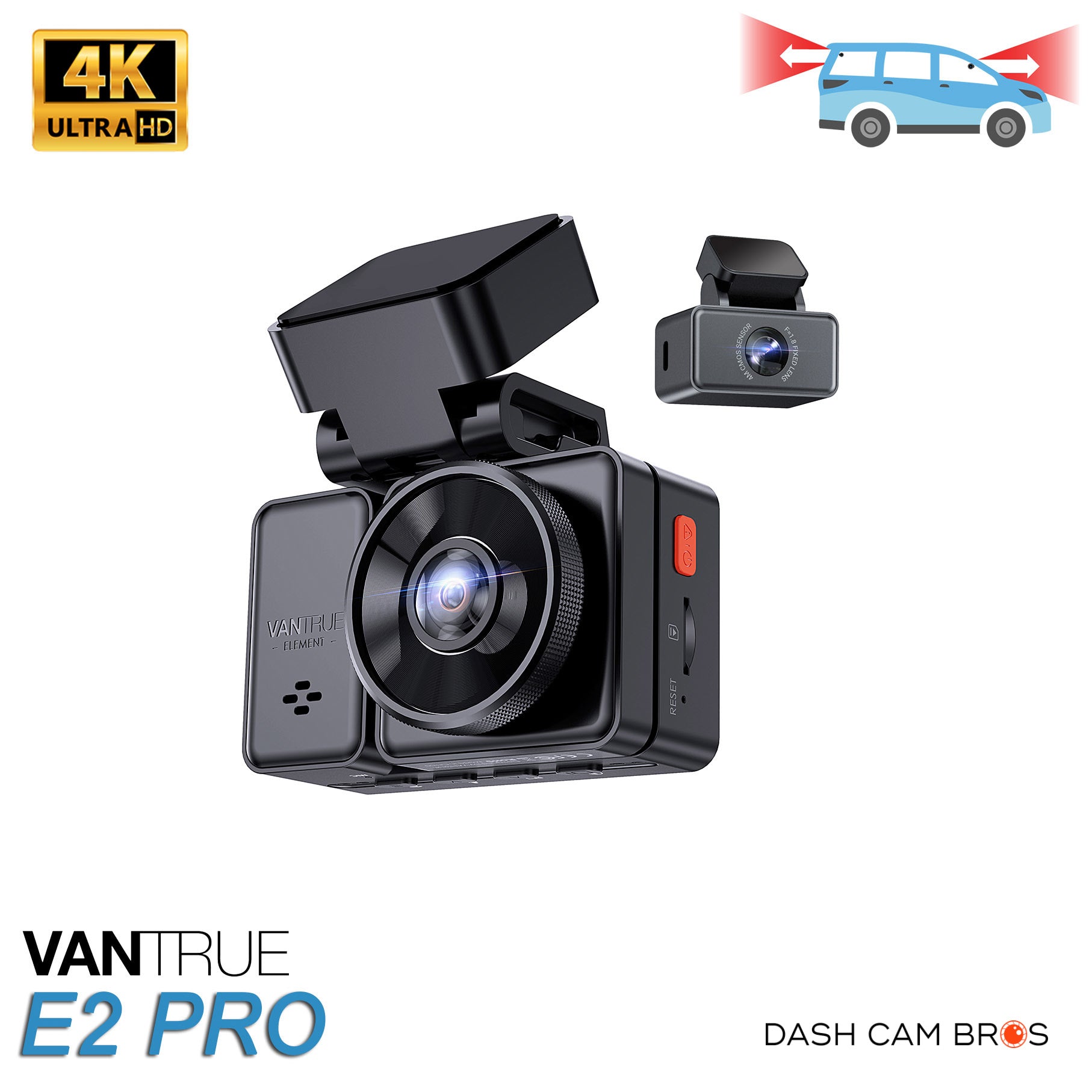 Vantrue Element 2 Pro (E2 Pro) Compact 4K Front +2K Rear Dash Cam