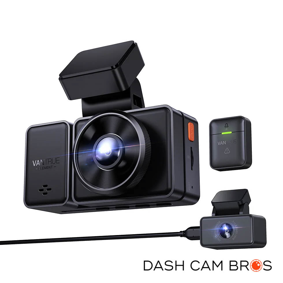 Vantrue Element 3 (E3) Compact 3-Channel Dash Cam for Front, Inside and Rear Recording - DashCam Bros
