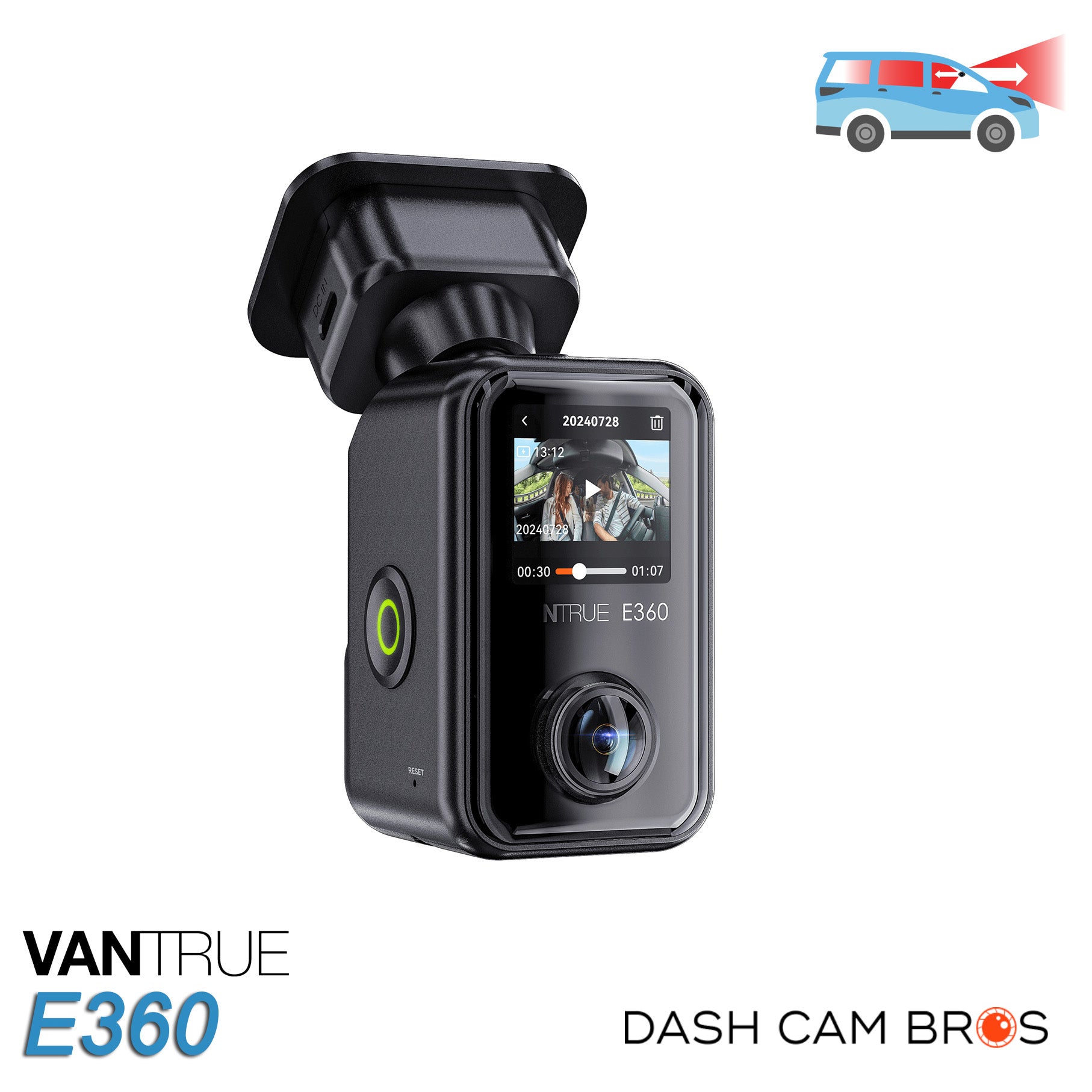 image: Vantrue E360 front and interior dashcam