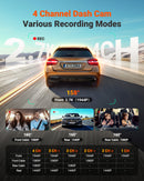 Vantrue Nexus 5S (N5S) | 4 Channel Protection with Various Recording Modes