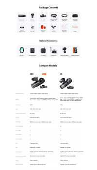 Vantrue Nexus 5S (N5S) | Package Contents, Optional Addons, and Specs