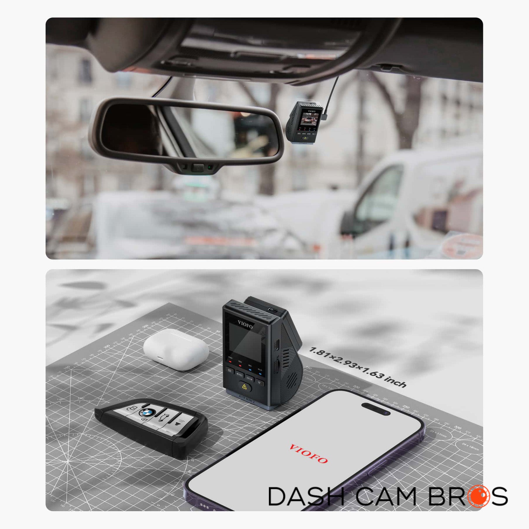 VIOFO A119 MINI 2 | Extra Small 2K  Dash Cam w/ GPS & WiFi - DashCam Bros