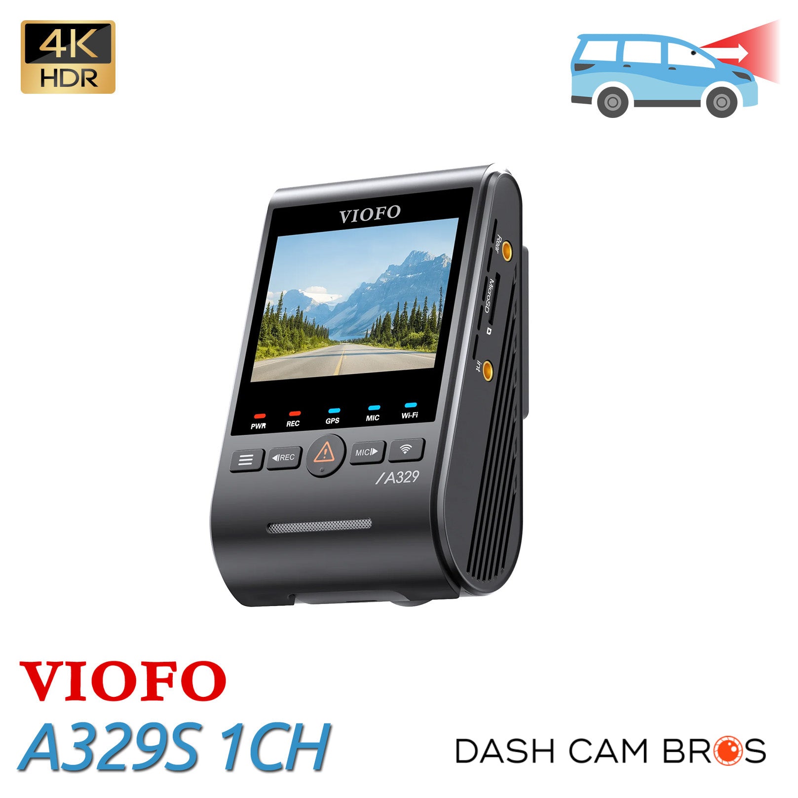 VIOFO A329S-1CH | 4K, 60FPS Front-Facing Dash Cam w/ HDR & WiFi-6