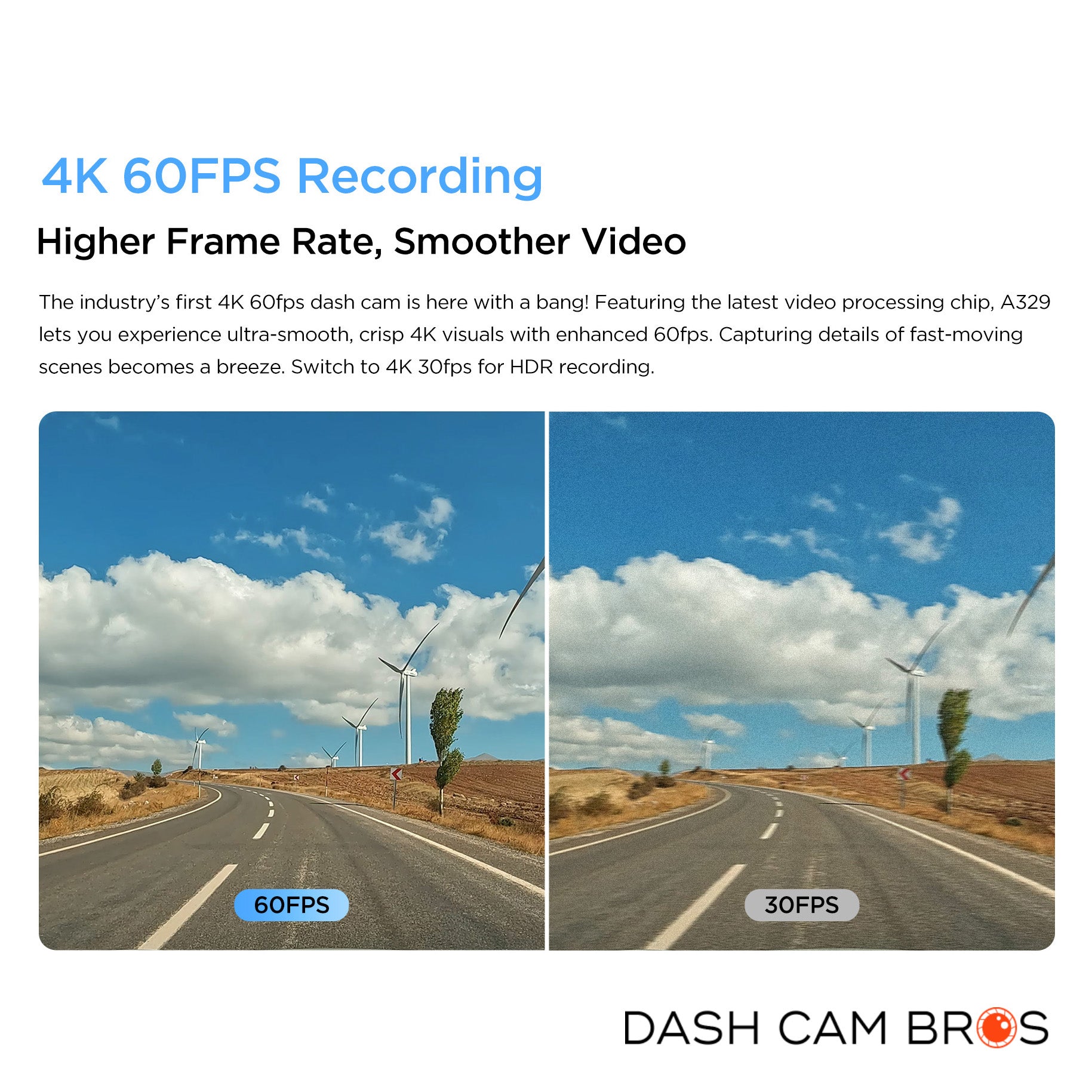 VIOFO A329S-1CH | 4K, 60FPS Front-Facing Dash Cam w/ HDR & WiFi-6 - DashCam Bros