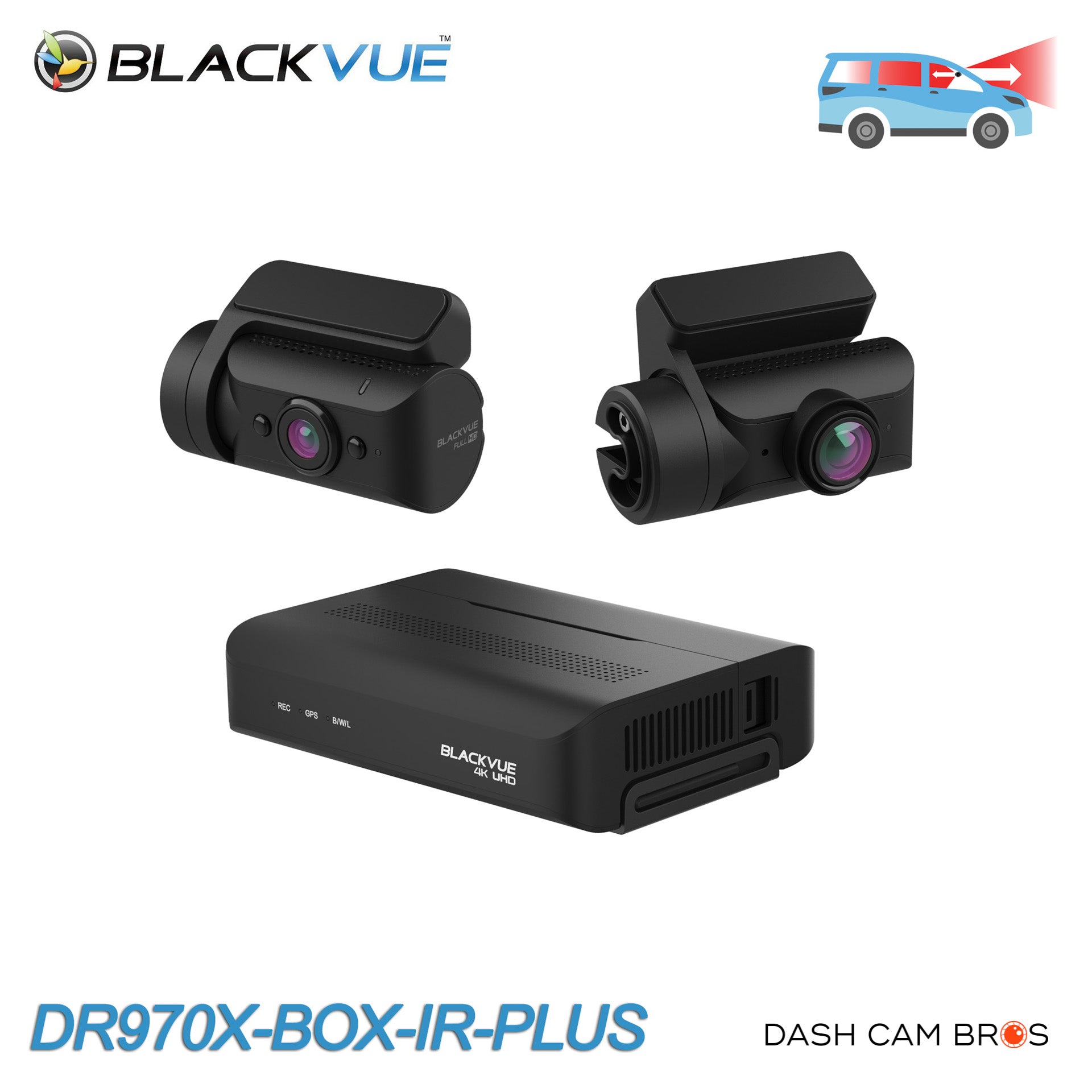 BlackVue DR970X-BOX-IR-PLUS Dash Cam | Secure Front + Interior Recording