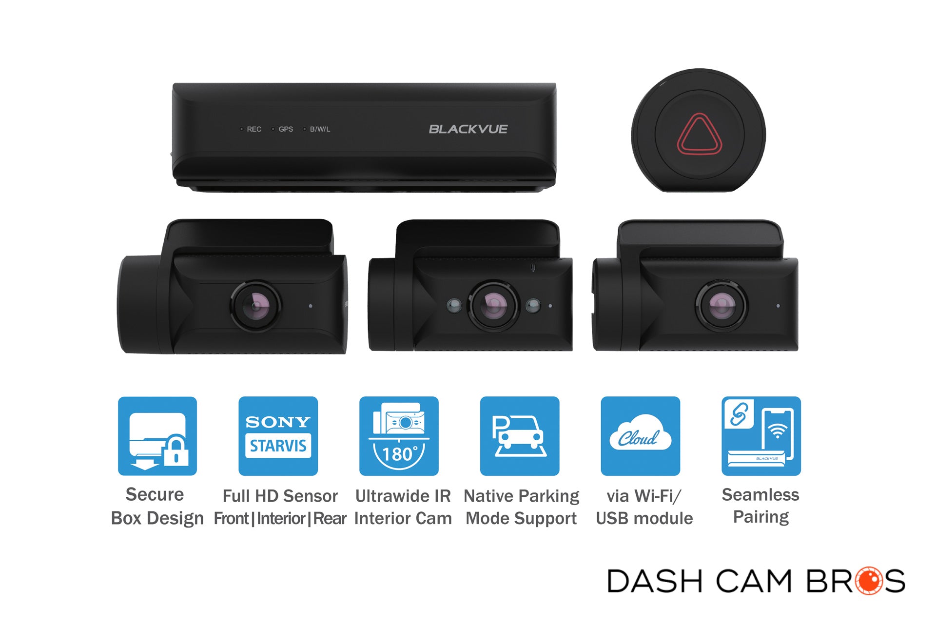 BlackVue DR770X-BOX-PRO 3-Channel Dash Cam for Front, Interior & Rear