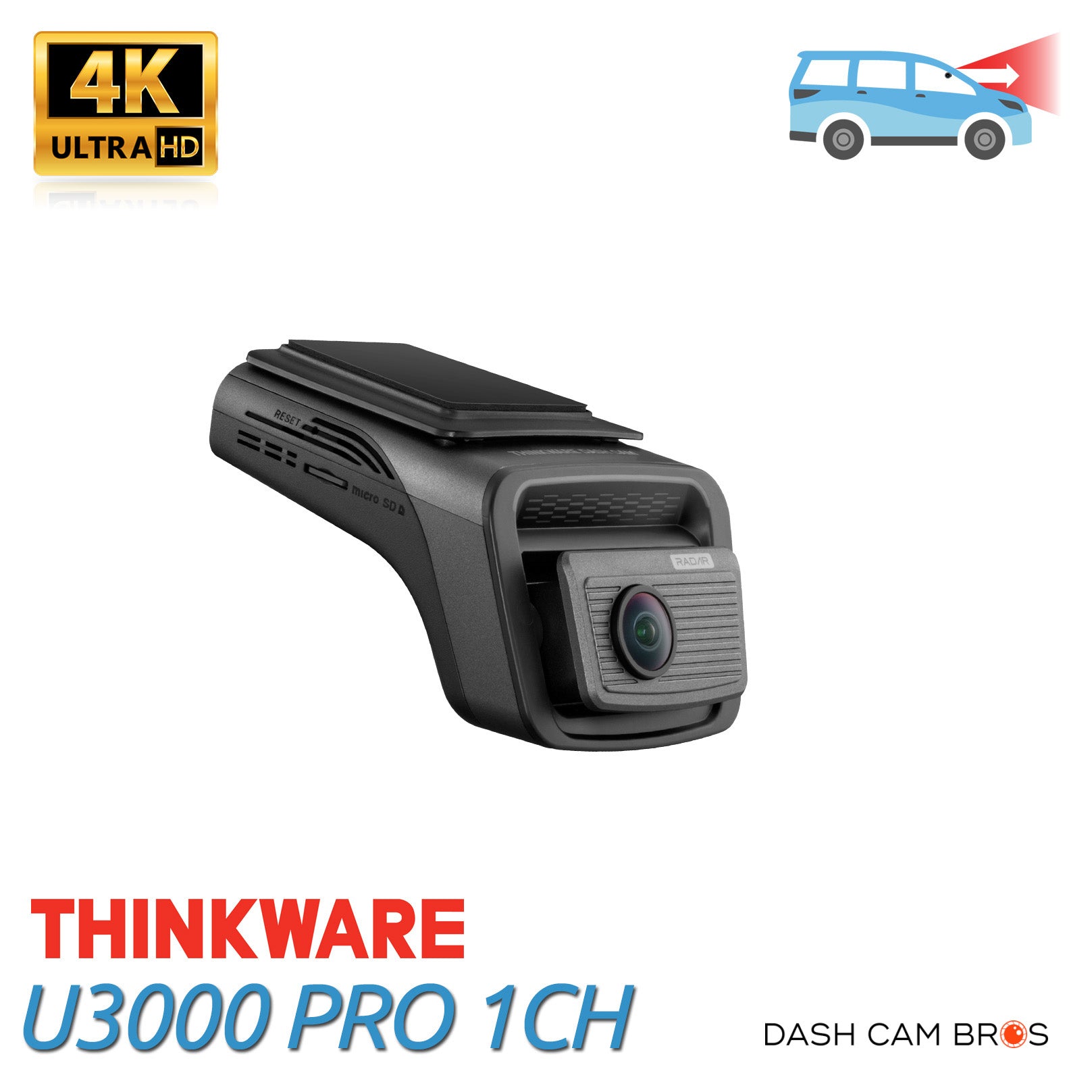 Thinkware U3000 PRO 1CH | 4K Ultra-HD Dash Cam With Built-In Parking Radar