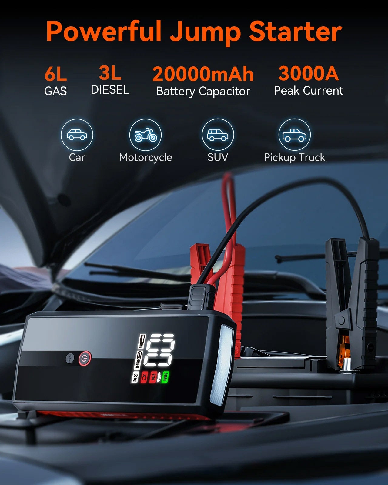 Vantrue 3-in-1 Car Jump Starter And Power Bank