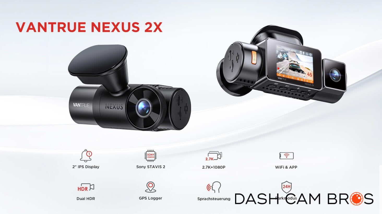 Vantrue Nexus 2X (N2X) 2K Front + HD Interior Dash Cam - DashCam Bros